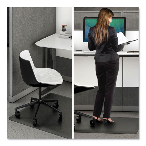 Deflecto Ergonomic Sit Stand Mat | 48 x 36， Black | DEFCM24142BLKSS