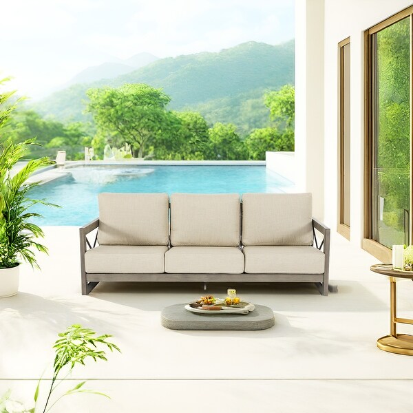 Outdoor 3 Seater Sofa with Sunbrella Fabric Cushion