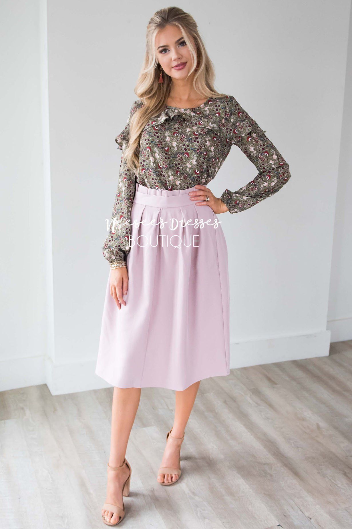 Pretty Ruffle Tie Waist Skirt