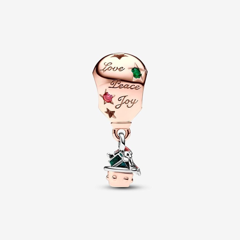 PANDORA  Two-tone Santa Claus in Hot Air Balloon Charm