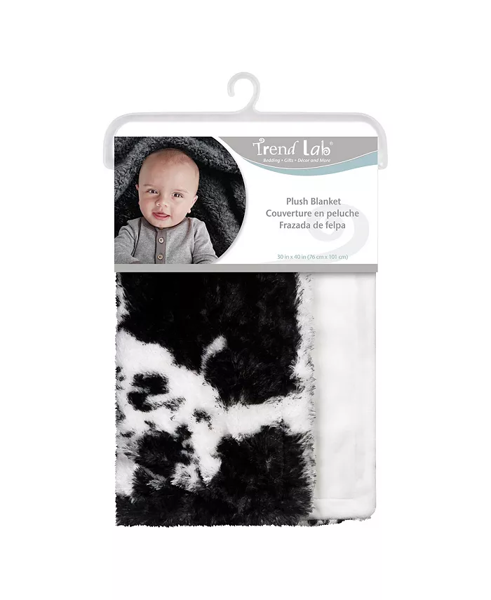 Trend Lab Cow Print Plush Baby Blanket