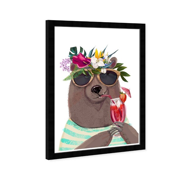 X 15 quot Cocktail Fresh Bear Animals Framed Art Print Wynwood Studio