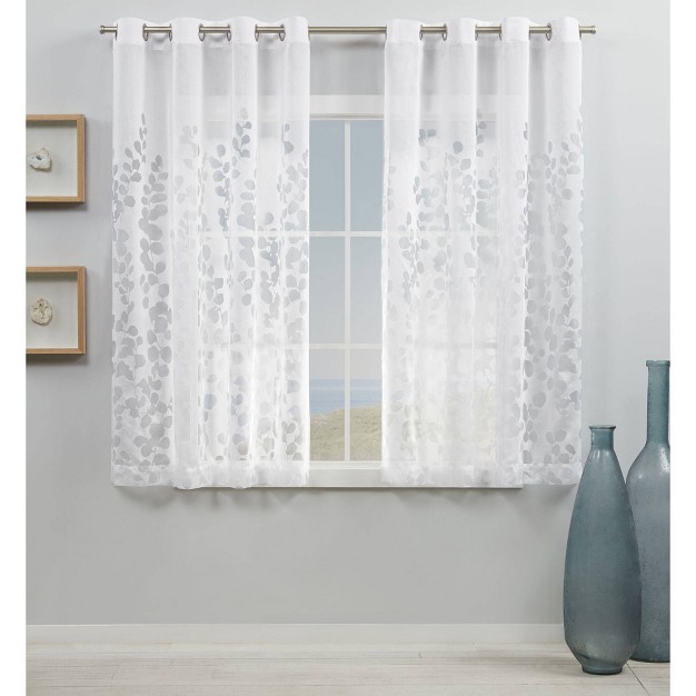 Set Of 2 Wilshire Sheer Window Curtain Panel Exclusive Home