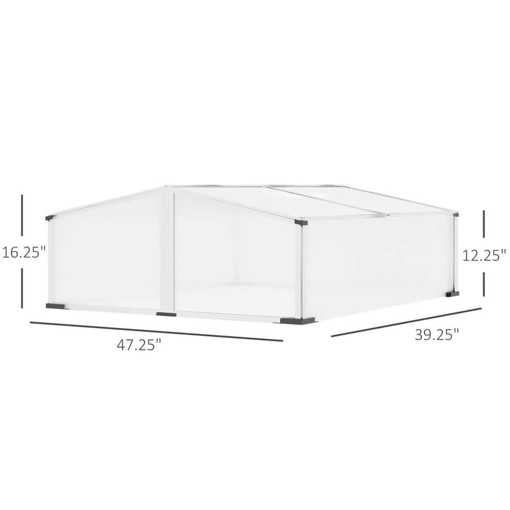 Outsunny Silver Aluminum Raised Plants Bed Protection with Independent Opening Tops 845-537SR