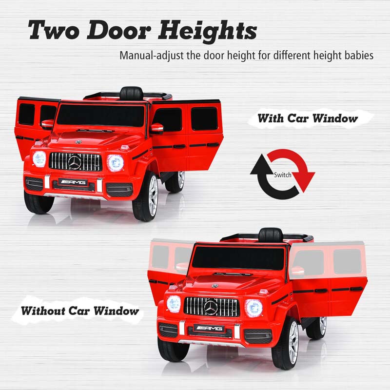 Licensed Mercedes-Benz G63 Kids Ride On Car, 12V Battery Powered Electric Toy Car with Spring Suspension