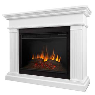 Real Flame Centennial Grand 55.5 in. Freestanding Wooden Electric Fireplace in White 8770E-W