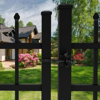 FORGERIGHT Osprey 4 ft. W x 5 ft. H Black Aluminum Fence Gate 882291