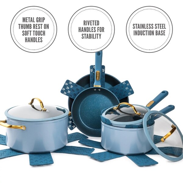 20 Piece Set Easy Care Nonstick Cookware Dishwasher Safe