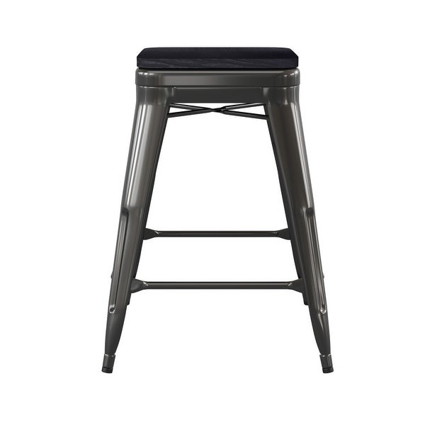 All-Weather Backless Commercial Bar Stool with Poly Resin Seat