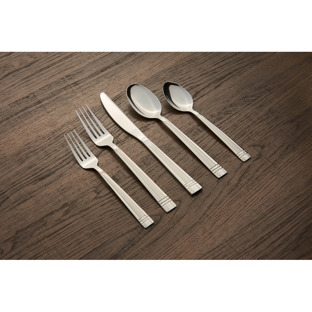 Cambridge Silversmiths Axis Sand 20 Piece Flatware Set  Service for 4   20 Piece