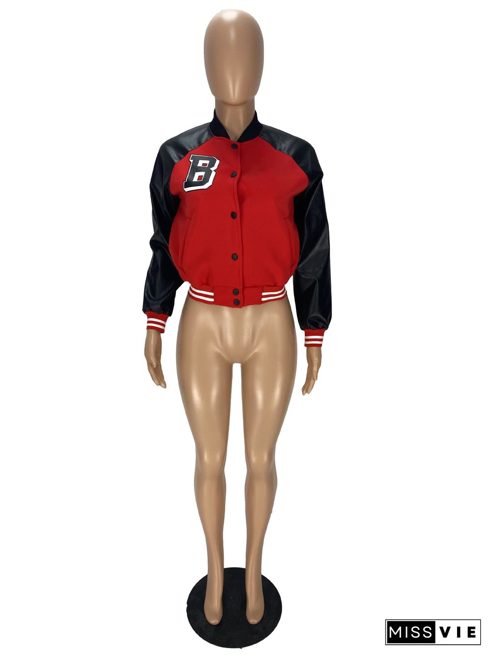 Casual Patchwork Varsity Baseball Bomber Jackets