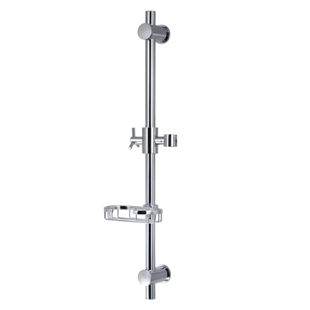 PULSE Showerspas Adjustable Slide Bar Shower Accessory in Chrome 1010