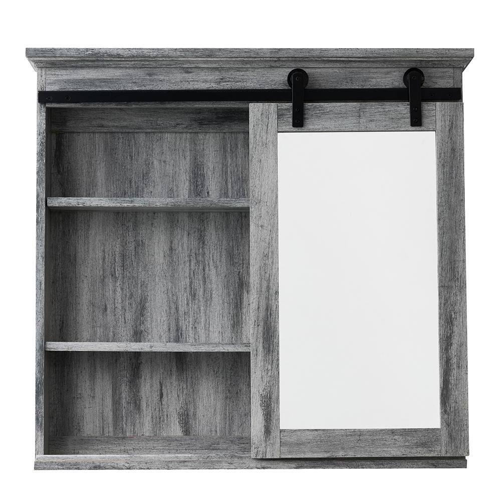 31 in. x 29 in. Barn Door Medicine Cabinet