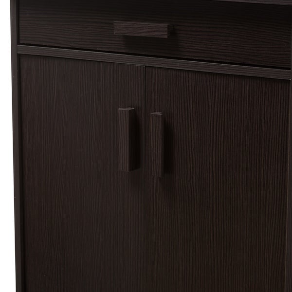 Contemporary Dark Brown Shoe Cabinet by Baxton Studio - - 22580565