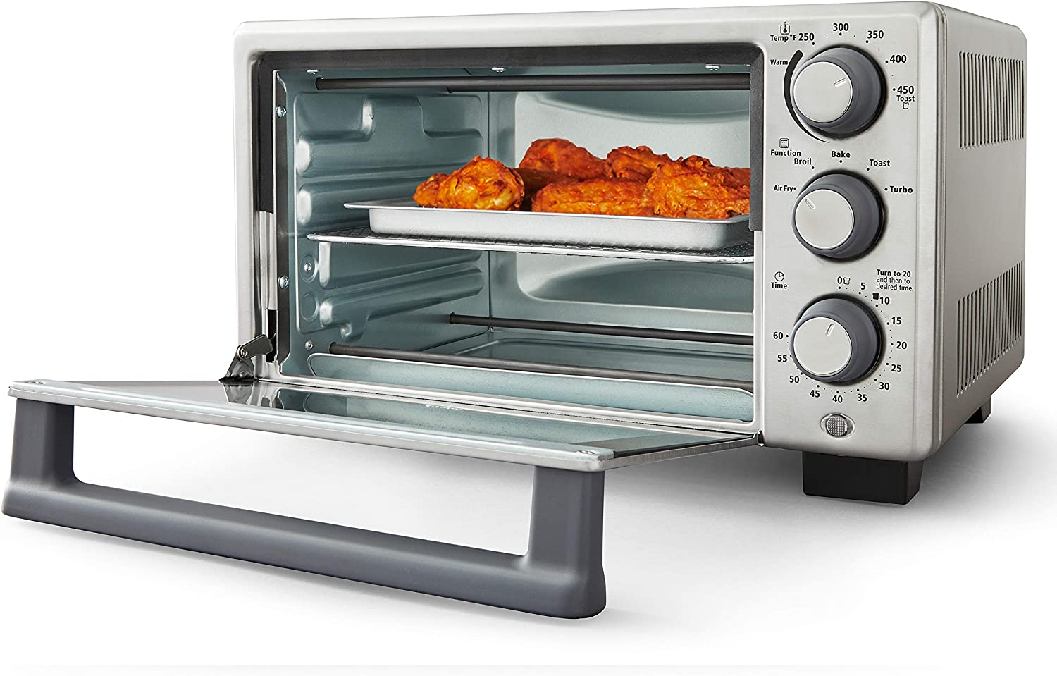 Oster Compact Countertop Oven With Air Fryer， Stainless Steel