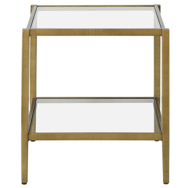 Hera 20'' Wide Square Side Table with Clear Shelf