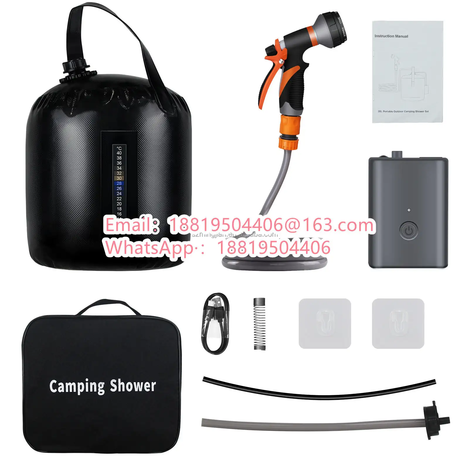 Amazon Top Seller Innovation USB Rechargeable Portable Outdoor Shower for Camping  Hiking  Backpacking trip