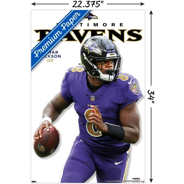 Trends International Nfl Baltimore Ravens Lamar Jackson Feature Series 23 Unframed Wall Poster Prints