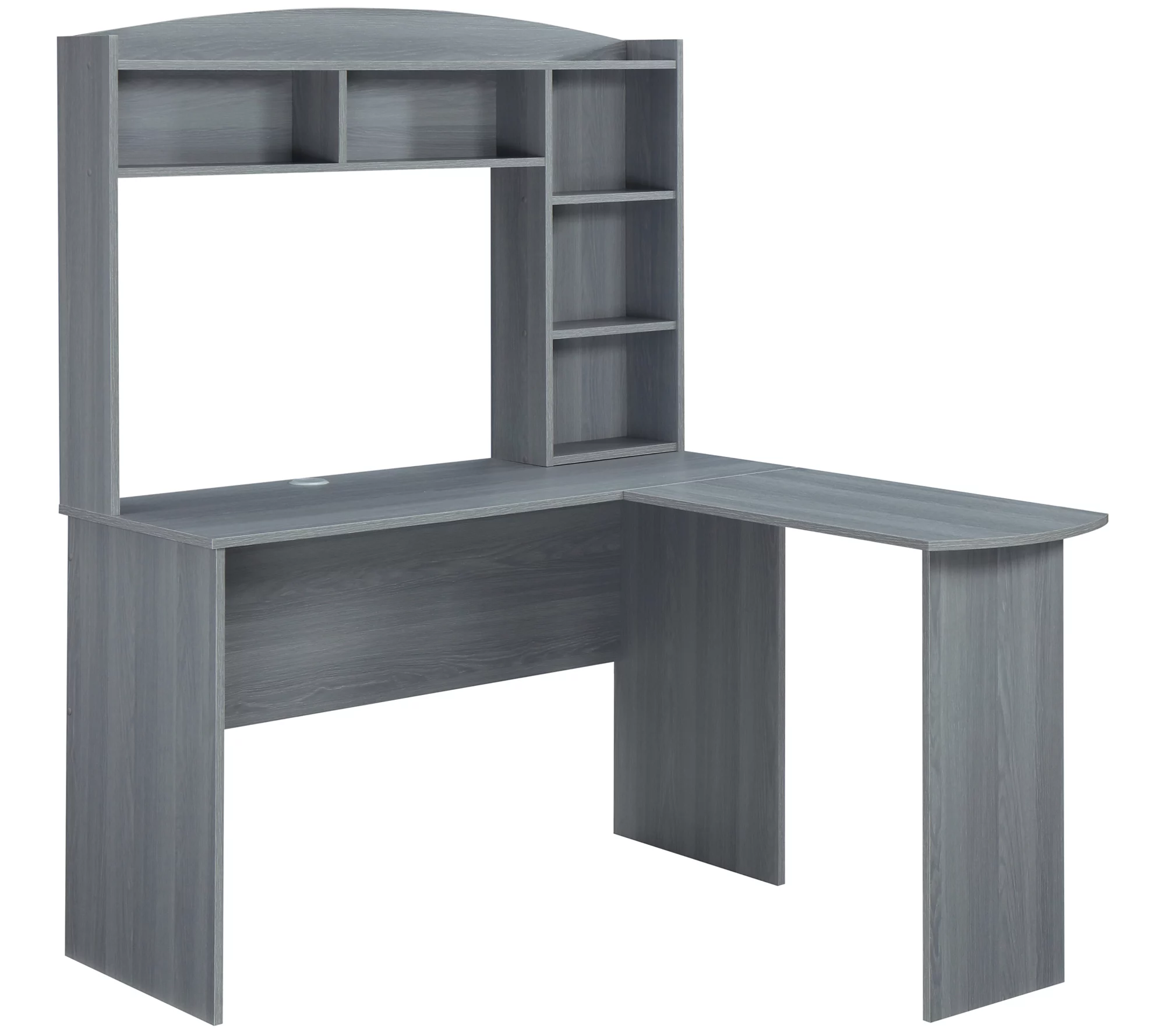 Techni Mobili Modern L-Shaped Computer Desk with Hutch