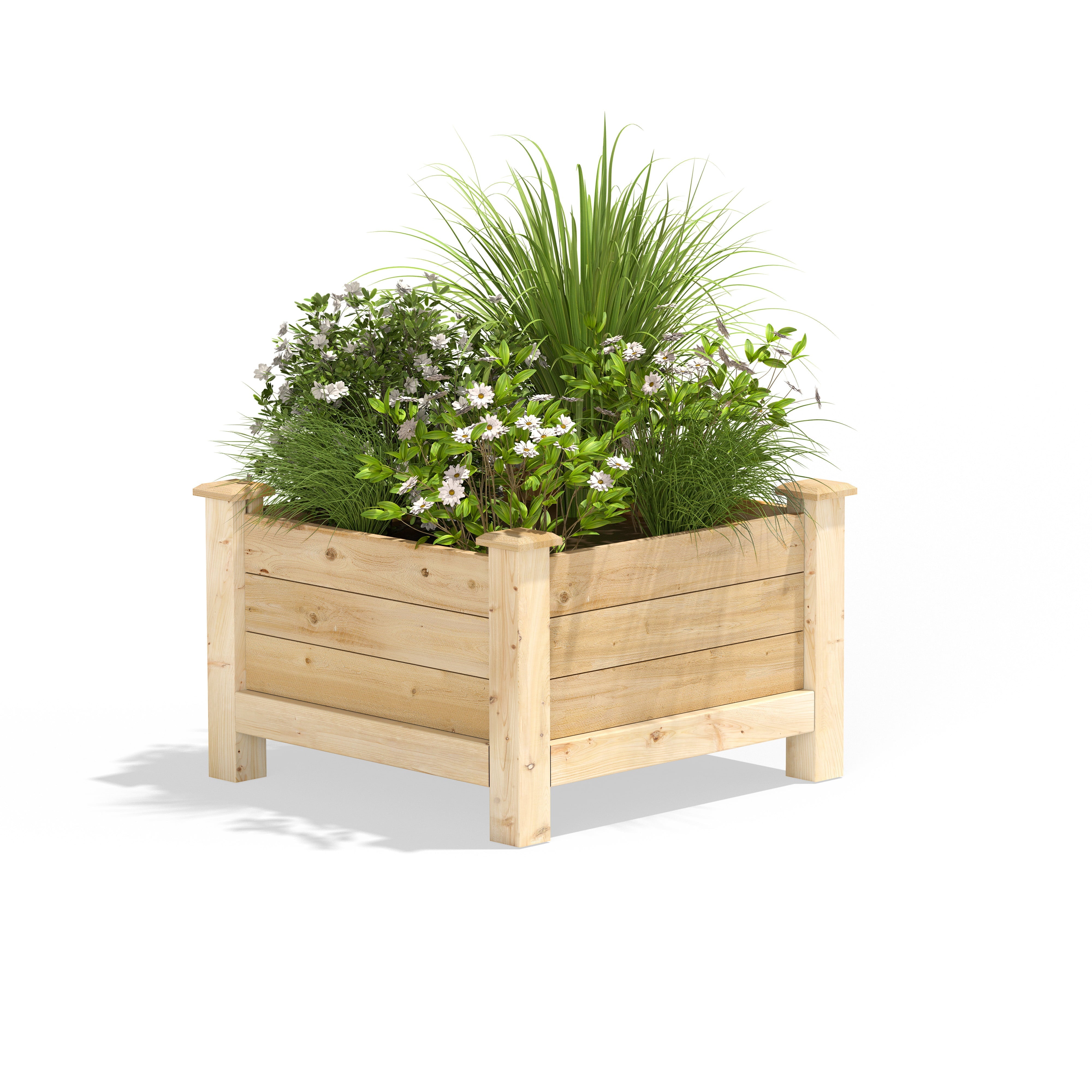 Greenes Fence Original Cedar Elevated Planter, 24" x 24" x 17"