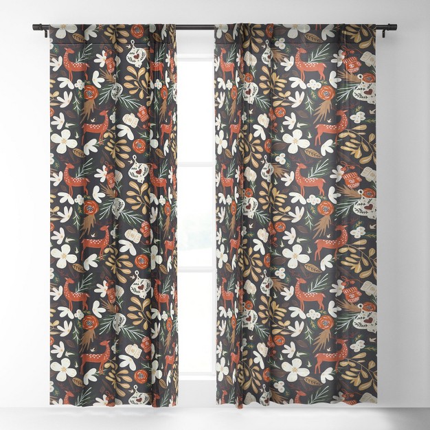 Marta Barragan Camarasa Christmas Holiday Night Iii Single Panel Sheer Window Curtain Deny Designs