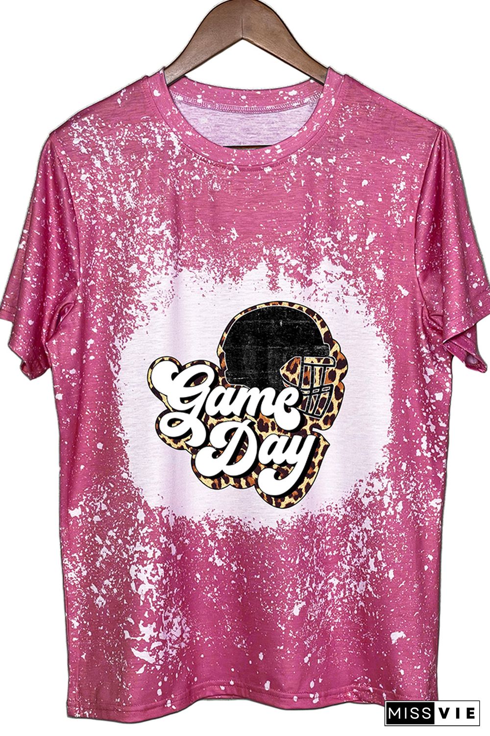 Game Day Helmet Leopard Graphic Tee Wholesale