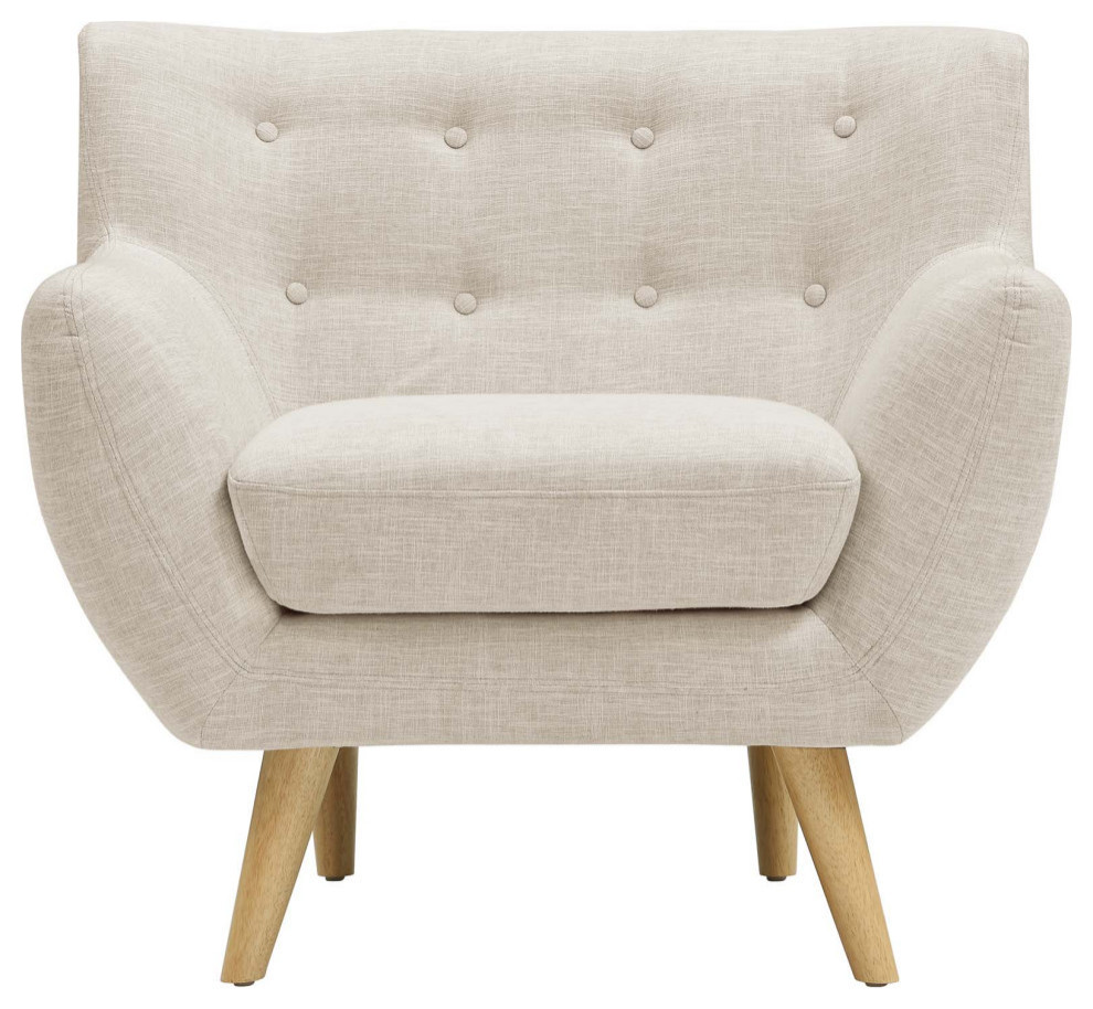 Luca Beige Upholstered Fabric Armchair   Midcentury   Armchairs And Accent Chairs   by Virgil Stanis Design  Houzz