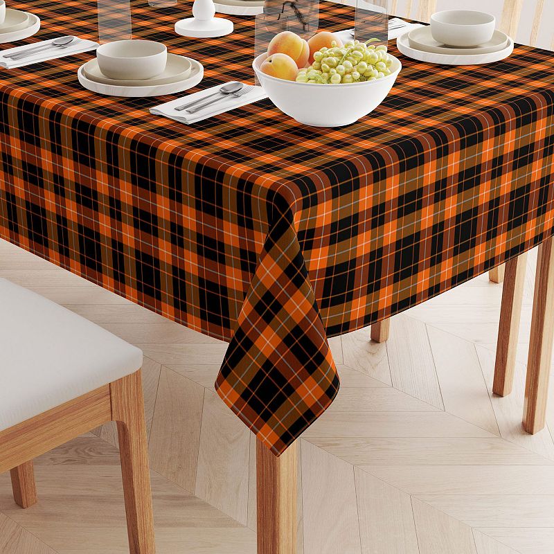 Rectangular Tablecloth， 100% Cotton， 52x104， Halloween Plaid