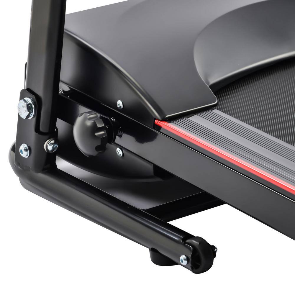 Tidoin 2.5 HP Black Stainless Steel Folable Electric Treadmill with Bluetooth Music 5 in. LCD Display and Heart Rate Sensor SHU-YDW2-107