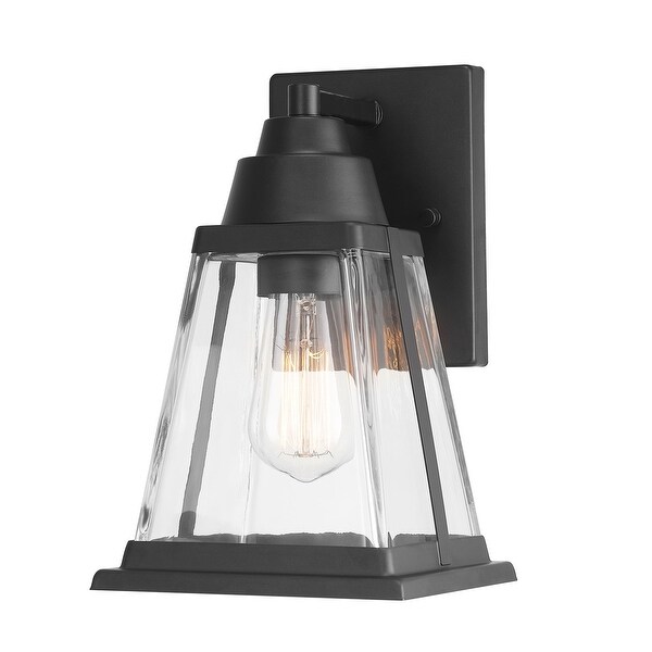 1-Light outdoor wall lamp with transparent glass lampshade - Black Shopping - The Best Deals on Outdoor Wall Lanterns | 41417364