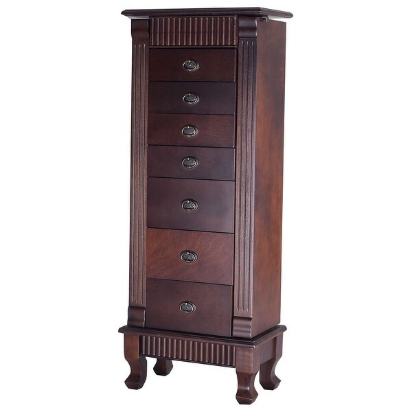 Classic 7-Drawer Jewelry Armoire Wood Storage Chest Cabinet - Pictured - - 30677605