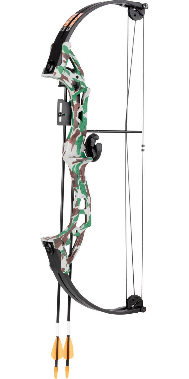 Bear Archery Brave Youth Bow Includes Whisker Biscuit， Arrows， Armguard， and Arrow Quiver Recommended for Ages 8 and Up a  Camo