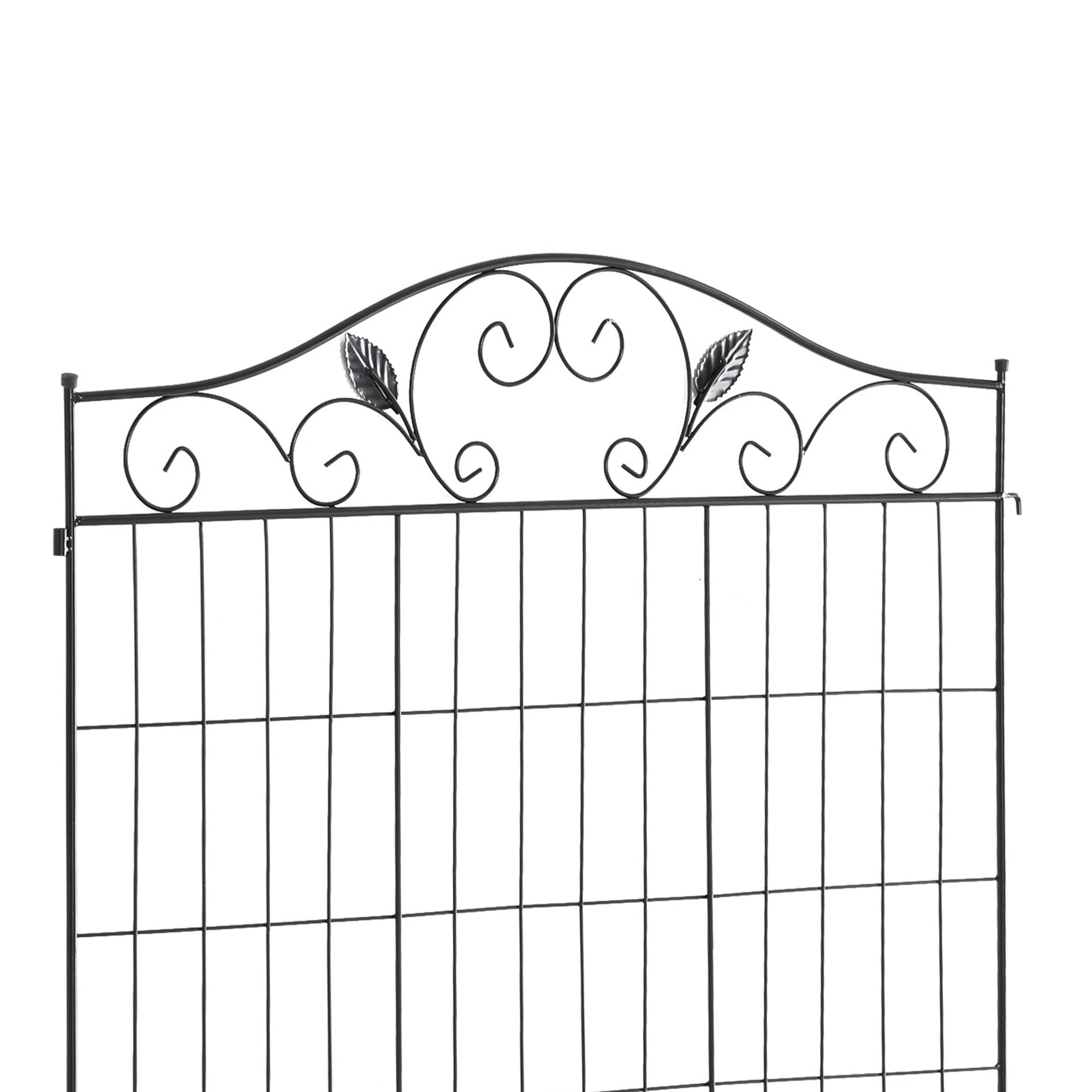 Outsunny Backyard Garden Decorative Fencing with 4 Panels and Steel Wire Frame