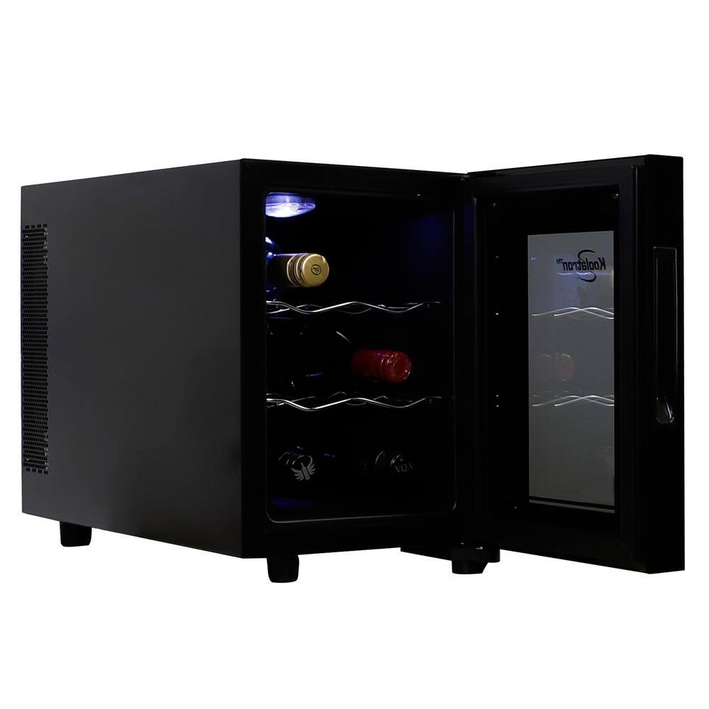 Koolatron 6 Bottle Wine Cooler Black 0.65 cu. ft. (16L) Freestanding Thermoelectric Wine Fridge WC06-ES