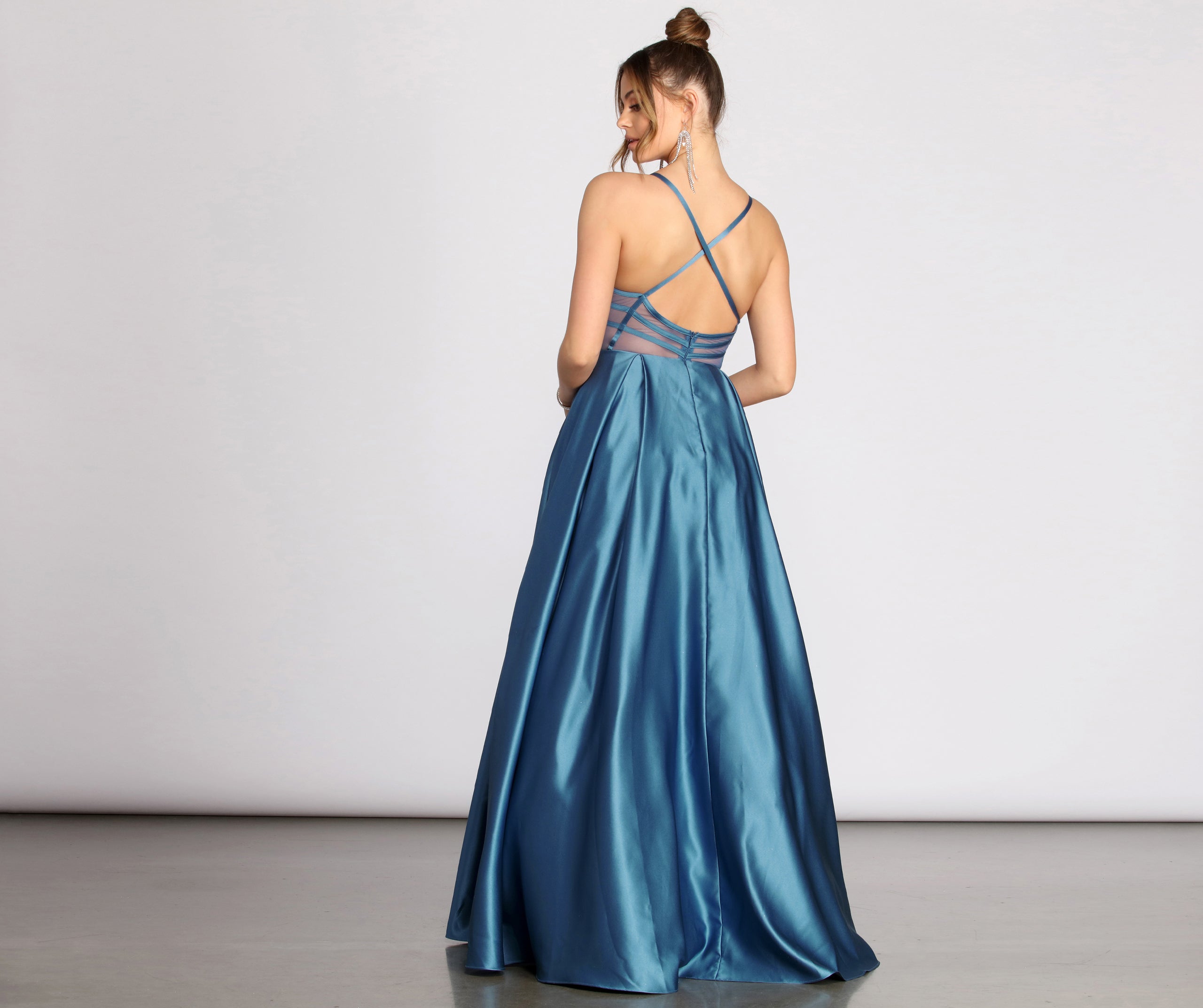 Maisy Satin Strappy Back Gown