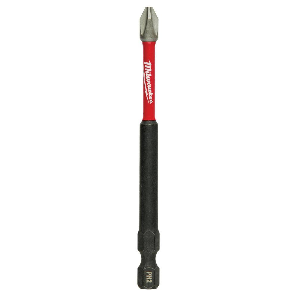 MW SHOCKWAVE Impact Duty 3-12 in. Phillips #2 Alloy Steel Screw Driver Drill Bit (2-Pack) 48-32-4662