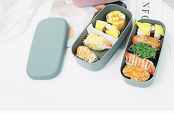 High Capacity Lunch Box With Cutlery Health Material Portable Kids Bento Box(green)