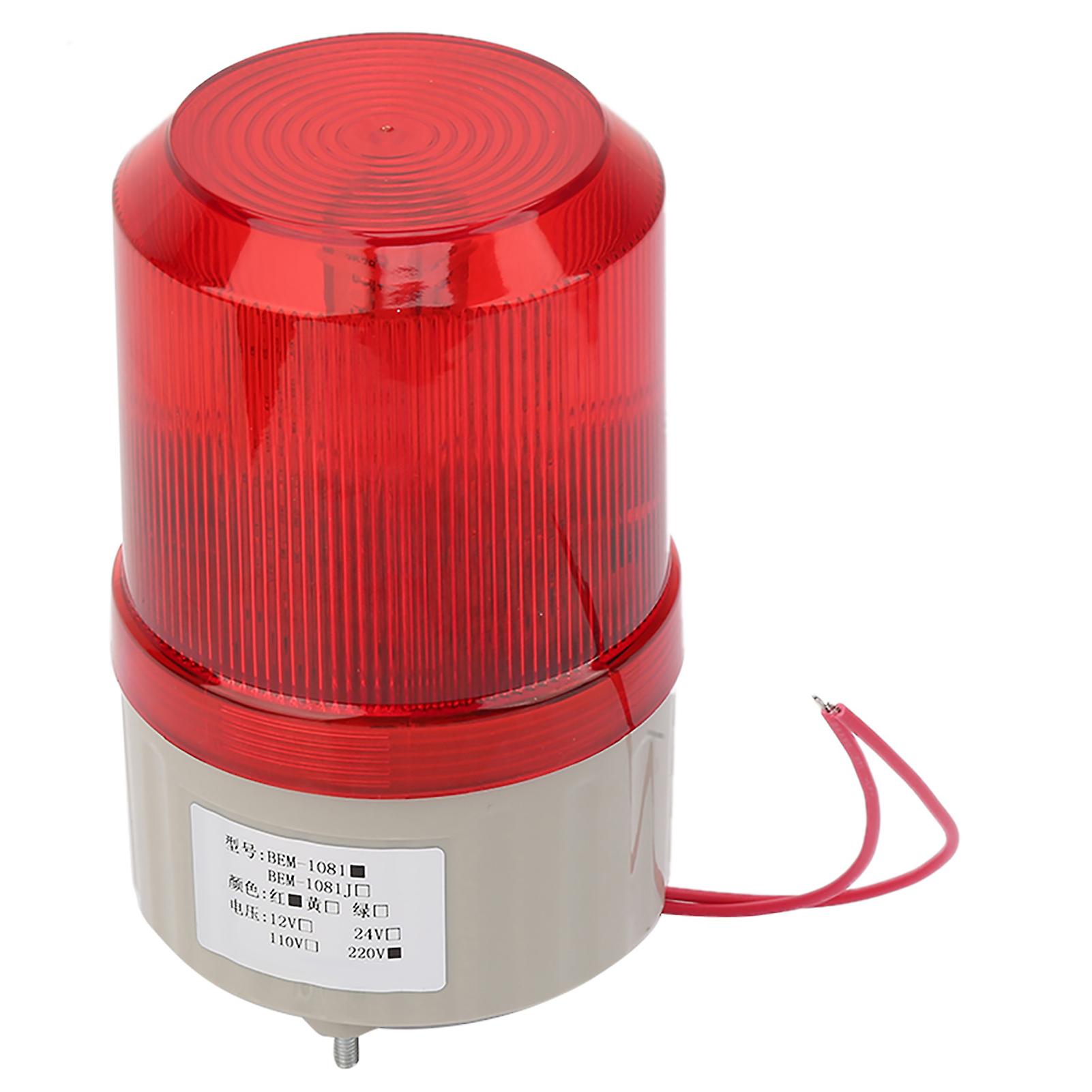 220vac Rotating Flashing Signal Light Red Led Warning Light 75mm Diameter