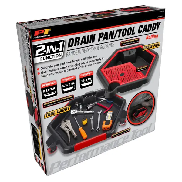 Performance Tool 2-in-1 Drain Pan Tool Caddy