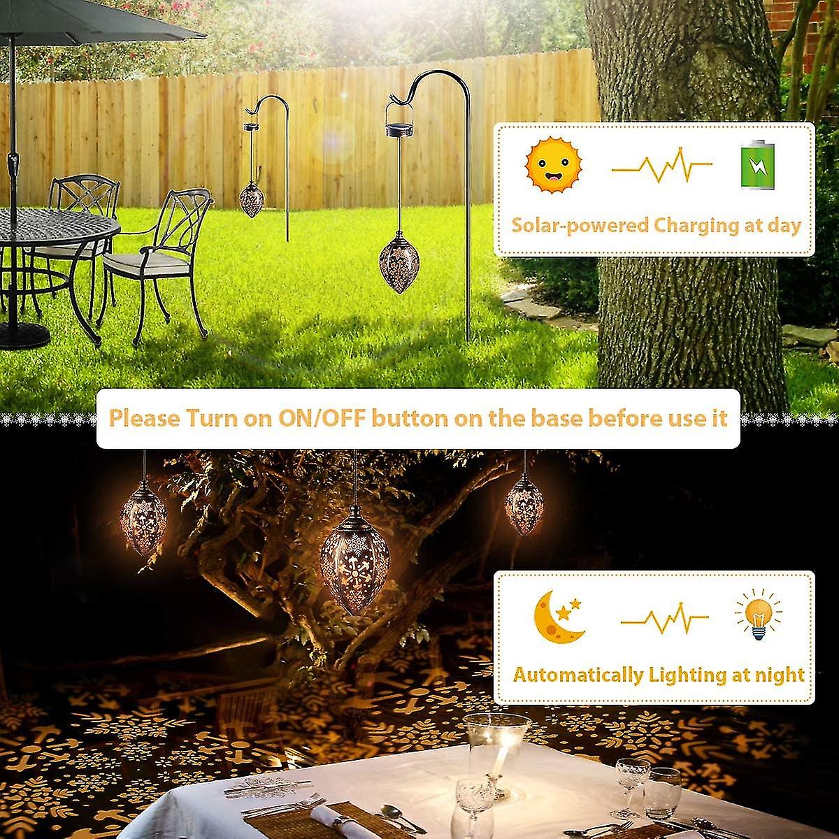 2 Pack Hanging Solar Lights Decorative Lamp