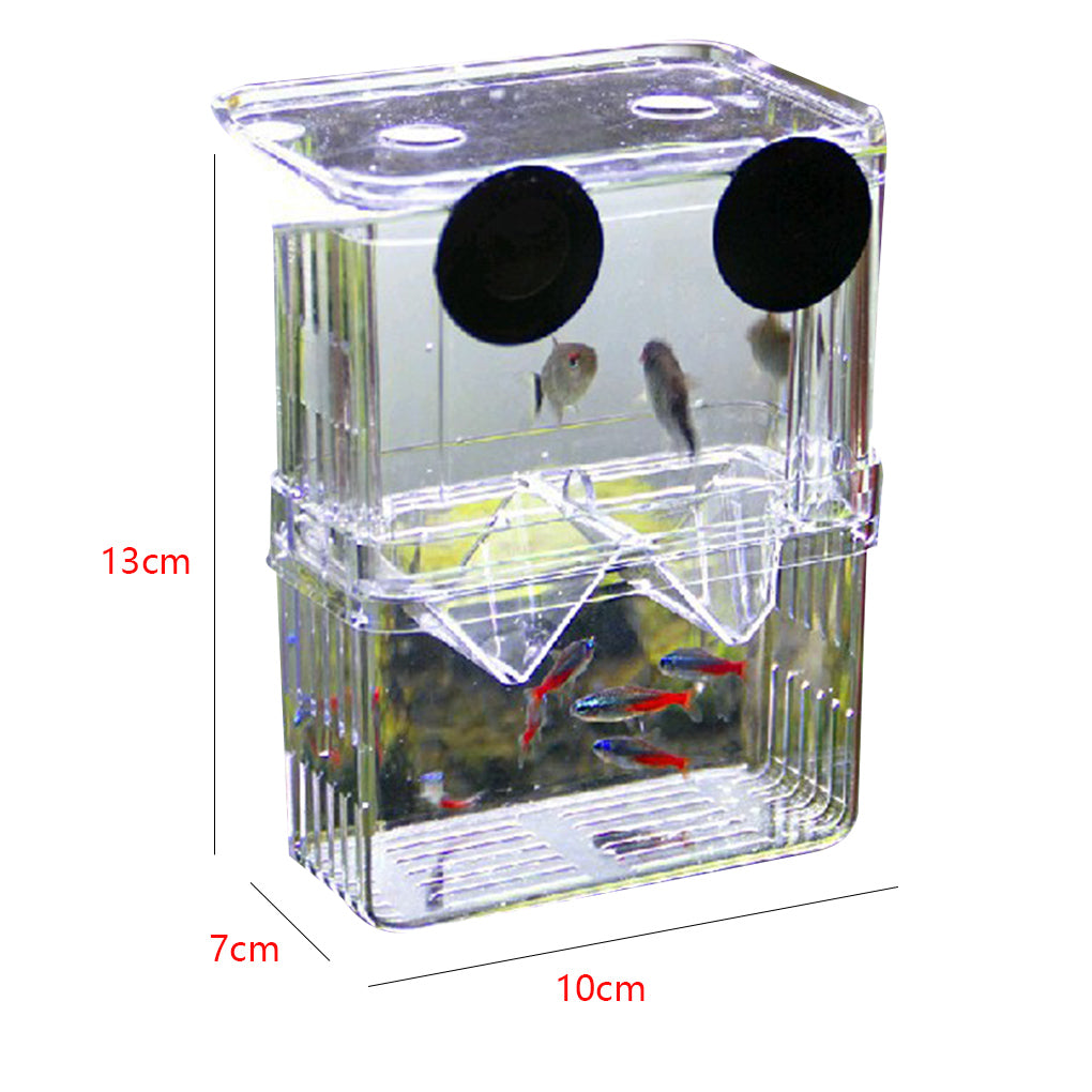 Clear Aquarium Hatchery Fishtank Breeding Box Breeder Rearing Trap Isolation Case L Vertical