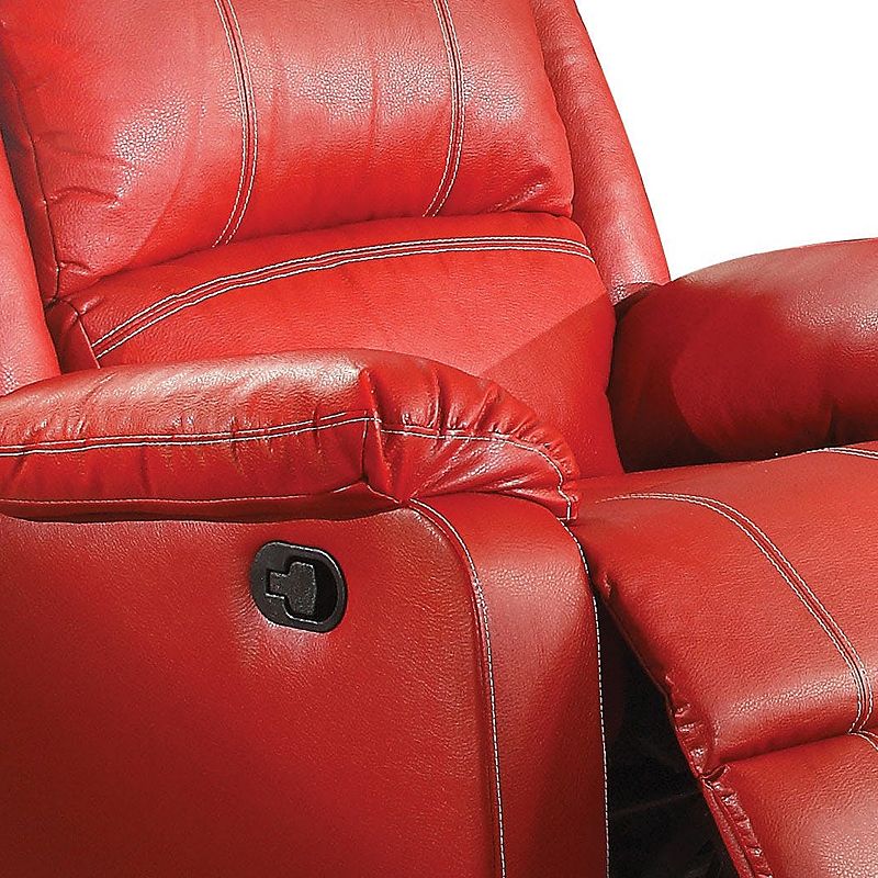 Leather Rocker Recliner Chair， Red