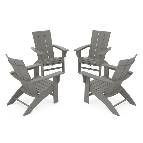 POLYWOOD 4Piece Modern Curveback Adirondack Conversation Set