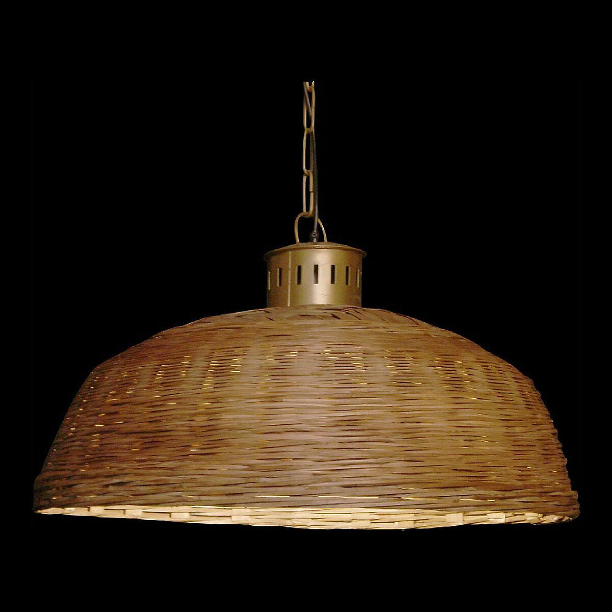 Ceiling light dkd home decor brown multicolour golden metal wicker 50 w 220 v 74 x 74 x 47 cm