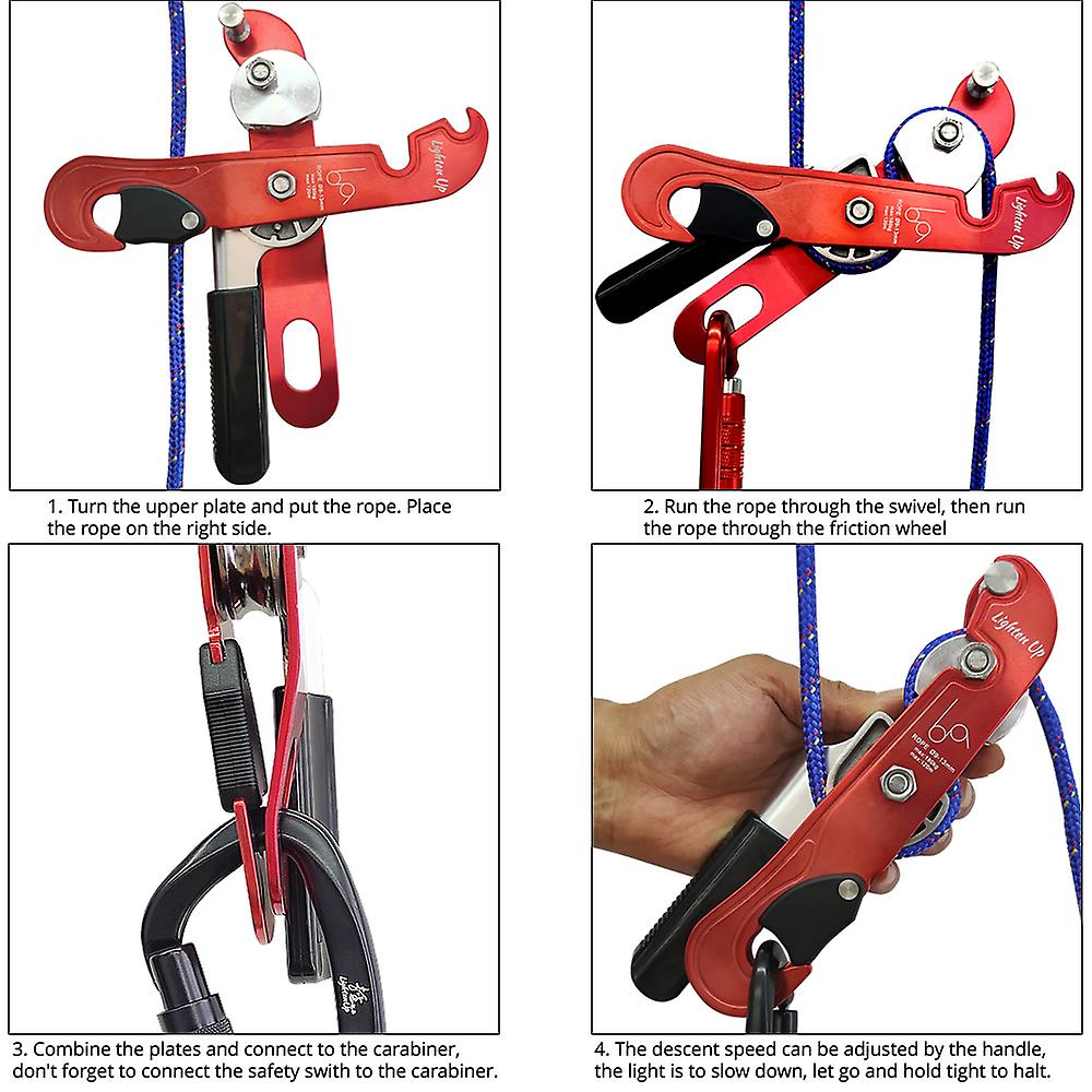 Professional Outdoor Sport Rock Climbing Descent Device Handle-control Downhill Descender Wall Cleaning Rappelling Brake Device