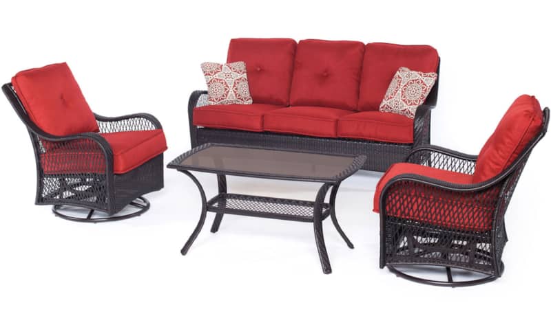 Hanover Orleans 4-Piece Outdoor Seating Patio Set In Autumn Berry