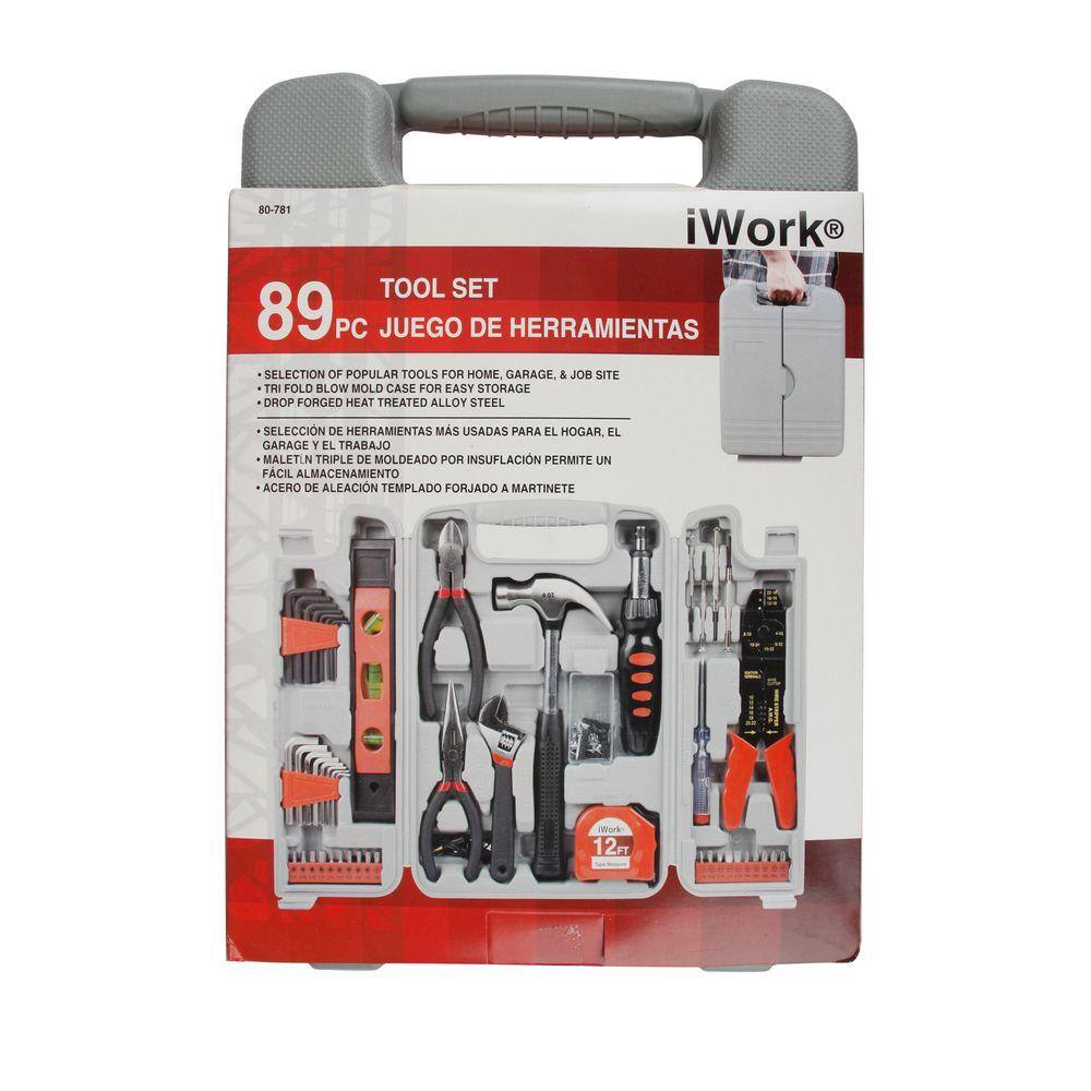 OLYMPIA DIY Home Tool Kit's Tool Set (89-Piece) 80-781