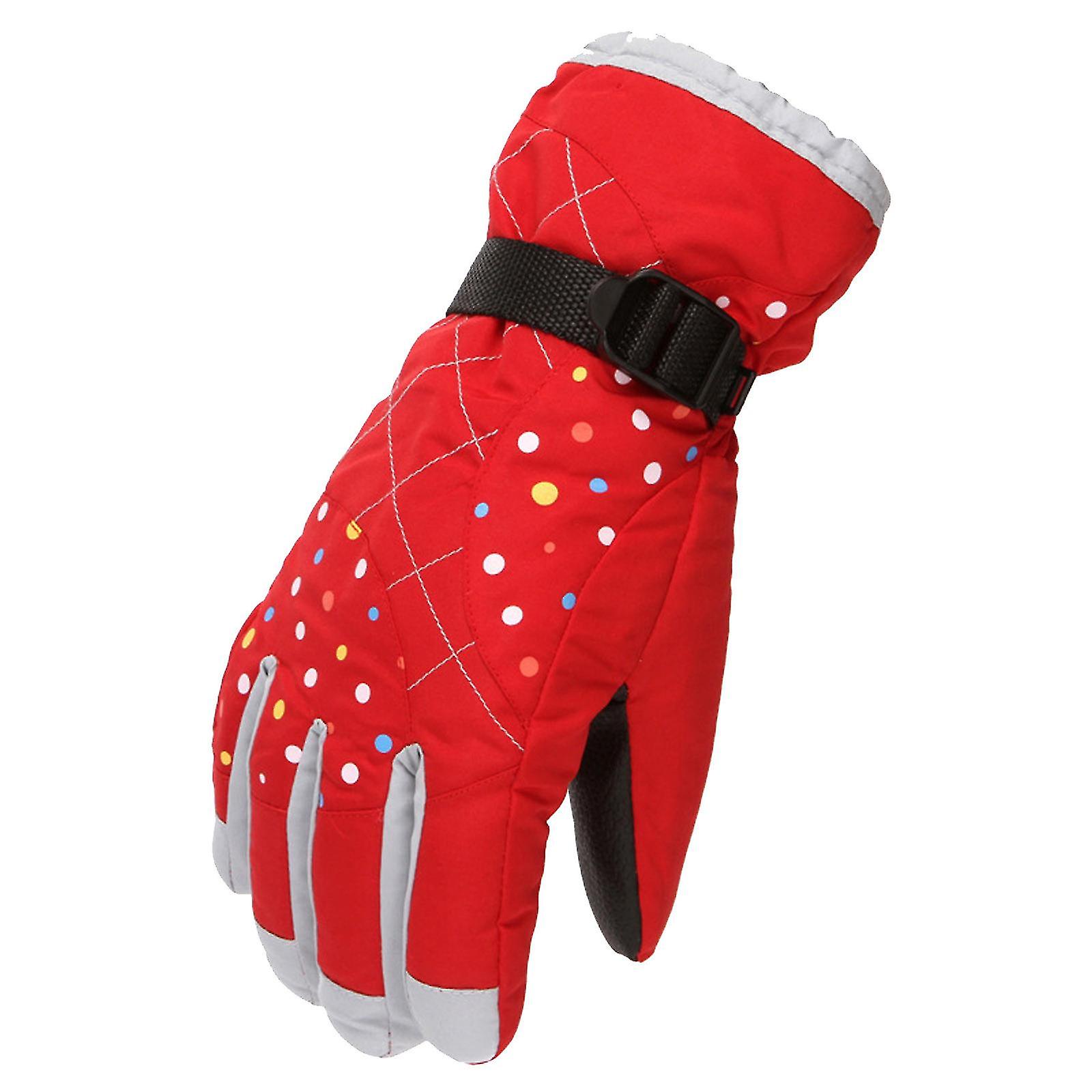 Women's Snow Windproof Warm Cold And Velvet Sports Riding Skating Gloves