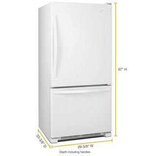 Whirlpool 18.7 cu. ft. Bottom Freezer Refrigerator in White WRB329DMBW