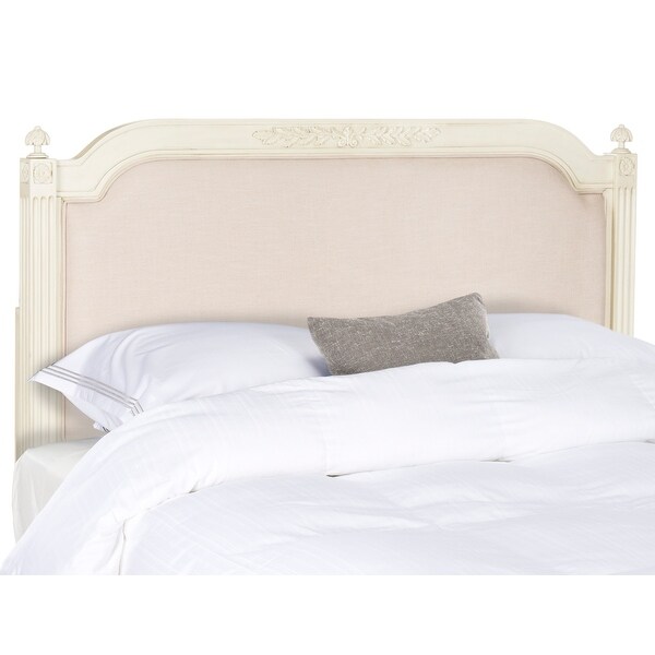 SAFAVIEH Bedding Rustic Wood Beige Linen Full size Headboard - Beige / Antique Beige - - 22287079